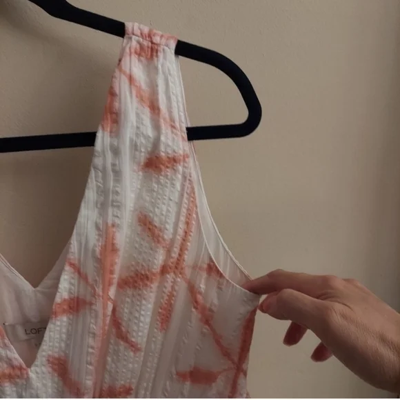 LOFT Star Tie Dye Tiered Double V Swing Sleeveless Dress sz S - Picture 10 of 13